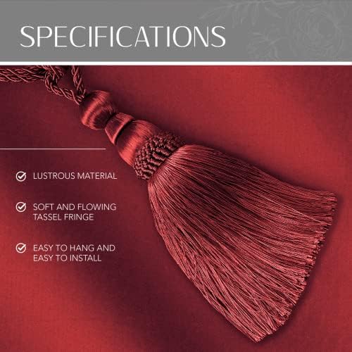 Elrene Home Fashions Amelia Tassel Tieback Red 24 Inches