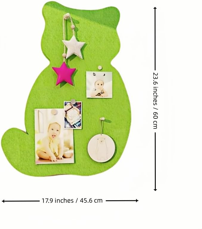 Pin Board Cat Cork Board 236x179 Inch Decorative Bulletin Board Wall Decor Green