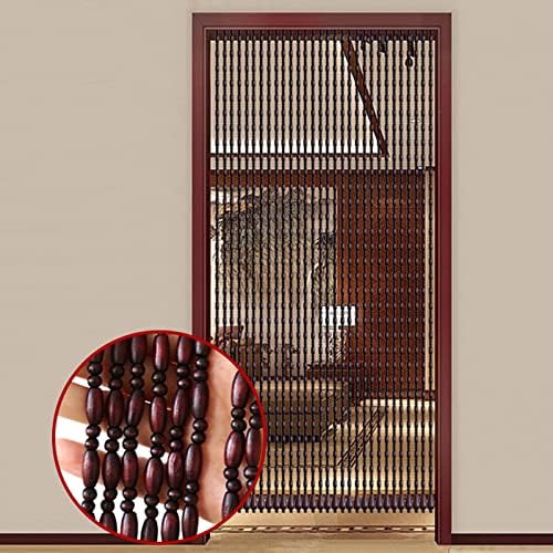 Wood Beaded Curtain 30 Strand Partition Door Panel Customizable for Bedroom Kitchen