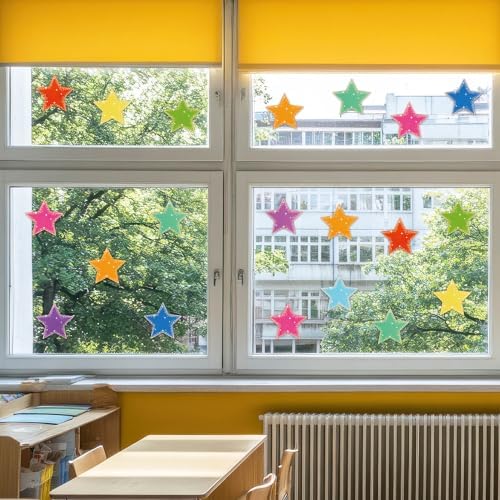 Glitter Star Cutouts 100Pcs Assorted Color DIY Decorations