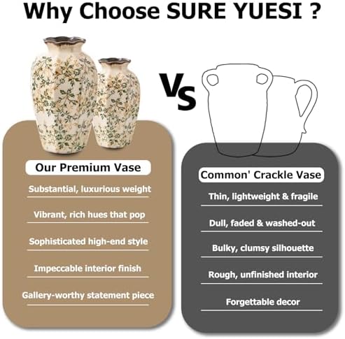 Vintage Pastoral Octagonal Ceramic Vase 91 Inch