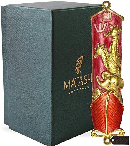 Matashi Hand Painted Mezuzah Gold Plated With Crystals