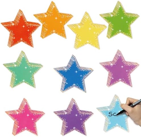 Glitter Star Cutouts 100Pcs Assorted Color DIY Decorations