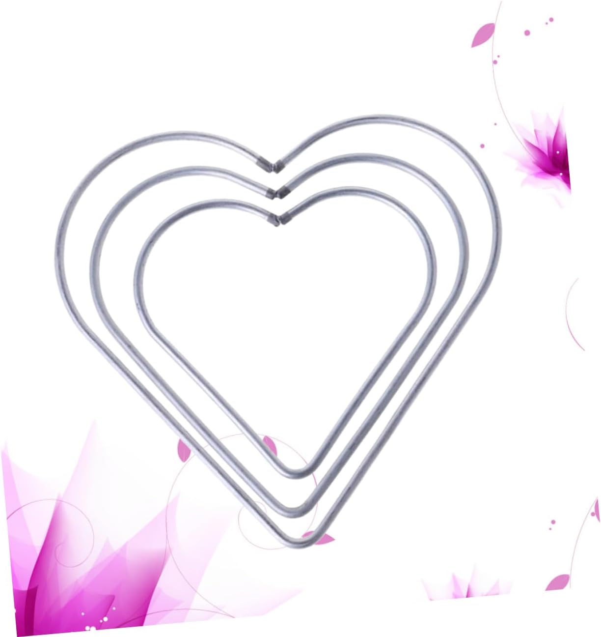 3pcs Heart Shaped Metal Macrame Hoops for DIY Dreamcatcher Wall Decor