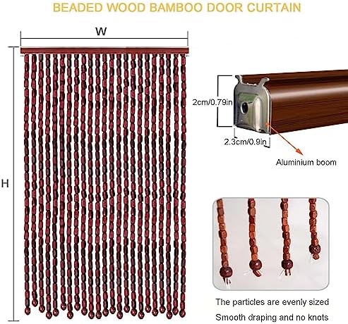 Wooden Beaded Bamboo Door Curtain 60-140 Strings