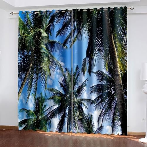 Homxi 2 Panel Blackout Curtains Set for Bedroom