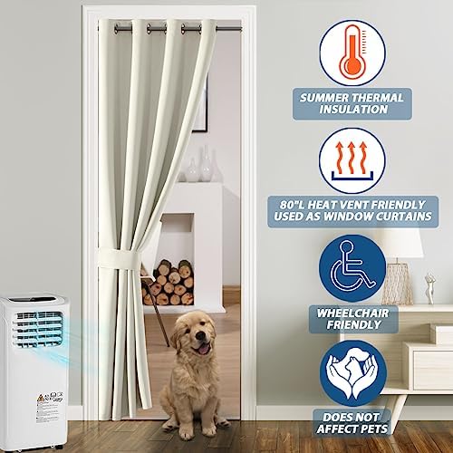 SHINELAND Door Curtain 52x80 Inch Vintage Design