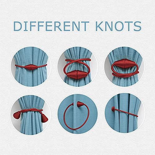 NICEEC 2 Pack Magnetic Curtain Tiebacks Red