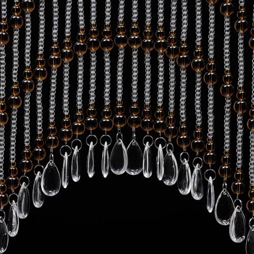 Hanging Crystal Door Beaded Curtain with 40 Strings Amber