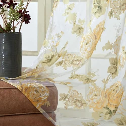 Modern Warm Rose Print Basic Rod Pocket Curtains 2 Panels