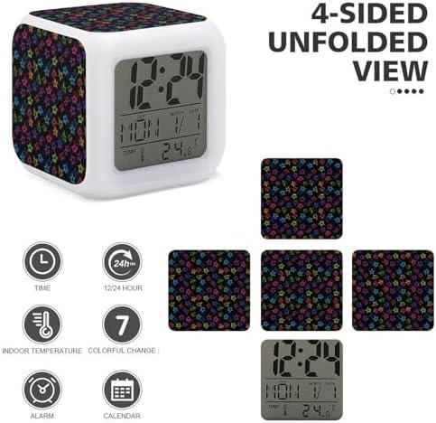 Novastar Colorful Stars Print Led Alarm Clock