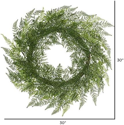 Vickerman 30 Inch Artificial Green Lace Fern Wreath
