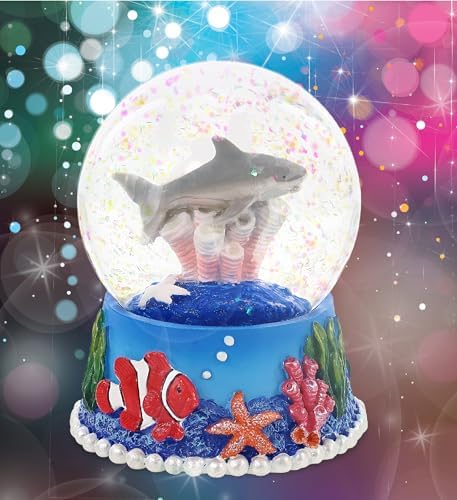 CoTa Global Shark Coral Snow Globe - Pink Glitter Decor 65mm
