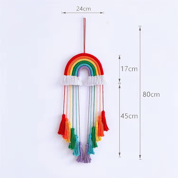 Handmade Woven Dream Catcher with Rainbow Tassel