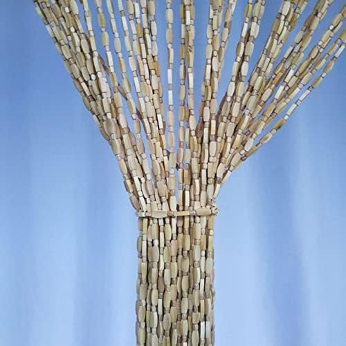 CHUNJIMAN Bamboo Beaded Door Curtain for Living Room Partition Retro Style Door Decor