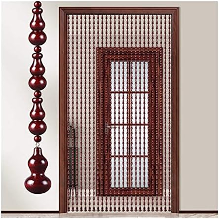 Fuchsia Peach Wood Bead Curtain for Door