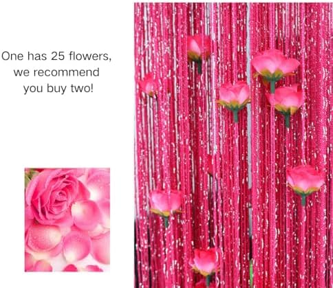 MObyat Pink Beaded Curtain Door Divider 394x787in