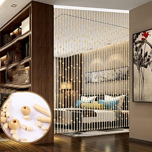 Natural Bamboo Beaded Curtain Room Divider Wall Hanging Decor