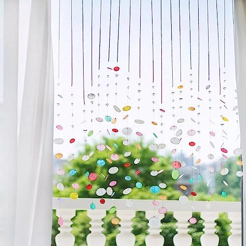 EMYJAY Multi-Color Shell Door Curtain 30Pcs 150cm Pink Beaded String Decor