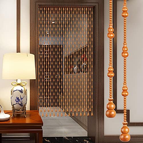Pengfei Beaded Curtain Natural Wooden Door Decor