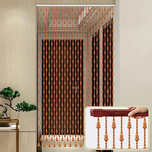 Pengfei Beaded Curtain Natural Wooden Door Decor