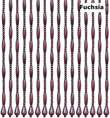 Natural Wooden Beaded String Curtains Bohemian Room Divider Blind