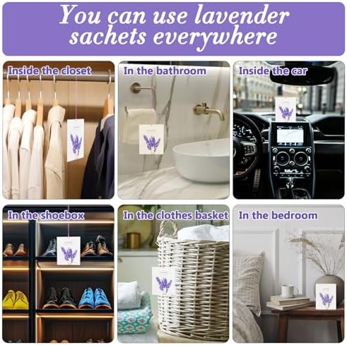 10 Pack Lavender Aromatic Sachets - Drawer Car Home Fresheners