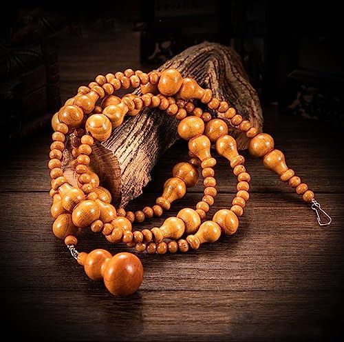 Brown Wood Beaded Curtain for Doorway and Room Divider
