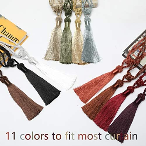 BEL AVENIR Curtain Tiebacks 2 Pack Black Holdbacks