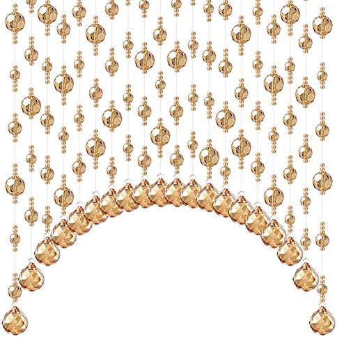 20 Strands Beaded Curtain with Crystals for Doorways and Room Dividers