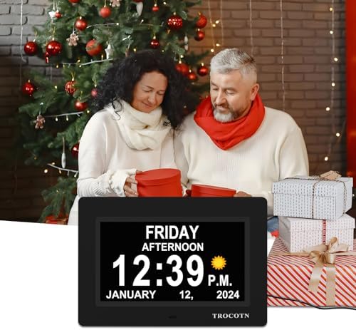 TROCOTN Dementia Clock 7 Inch Wall Display
