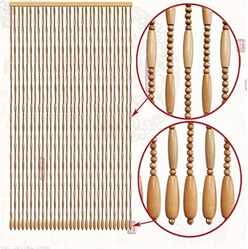Natural Wooden Beaded String Curtains for Home Decor