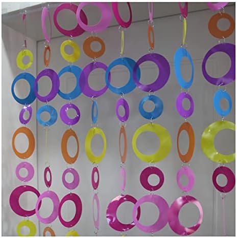 Queenbox 63in 8pcs Colorful Round Sequin Curtain