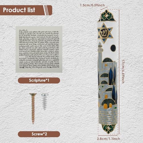 Hand Painted Mezuzah Zinc Alloy Enamel Decorative Mezuzah Colorful