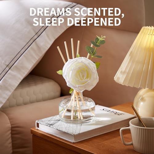 Saussavita Reed Diffusers Set 710 Oz Flower Scented Diffuser with 7 Sticks