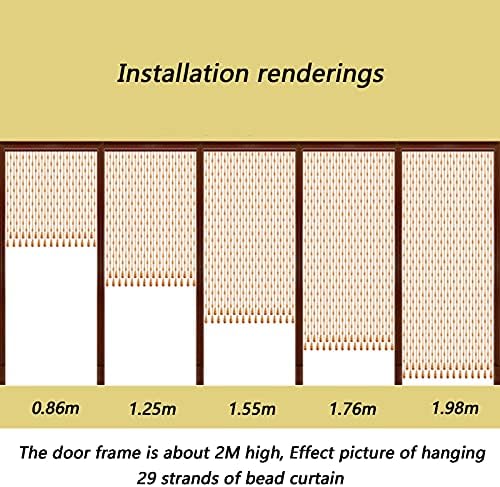 Pengfei Beaded Curtain Natural Wooden Door Decor