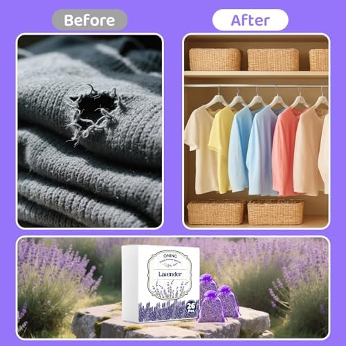 26 Pack Lavender Sachet Bags for Home and Wardrobe