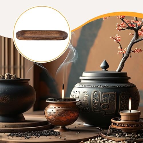 Hand Carved Wooden Burner Holder Ash Tray for Home Decor