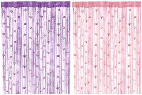 Beaded Door Curtain 39x79 Inch Decorative Room Divider with Removable Rose Rod Pocket