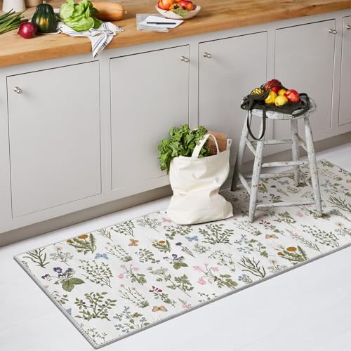 Artoid Mode Wild Floral Antique Herbs Runner Rug