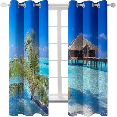 Homxi 2 Panel Blackout Curtains Set for Living Room and Bedroom