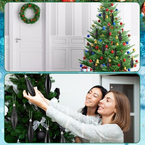 Soaoo 16 Pcs Plastic Finial Drop Christmas Ornaments