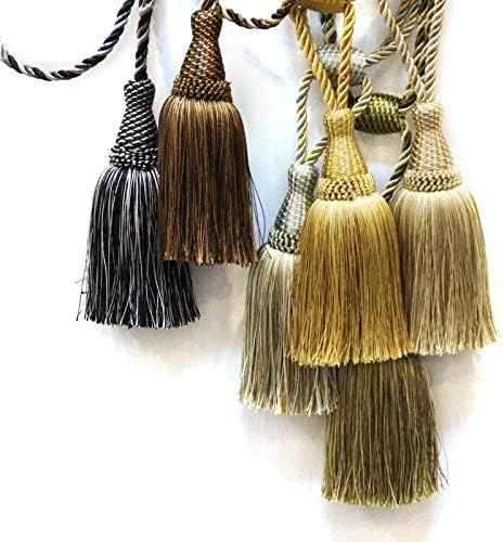 Fenghuangwu Elegant Curtain Tie Backs with Tassel 2 Pack Blue