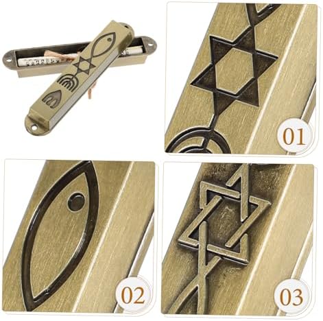 2pcs Metal Mezuzah Door Decor Holy Scroll for Home Blessing and Protection
