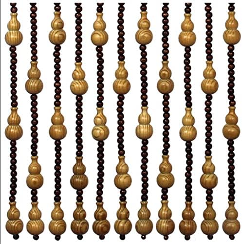 Natural Wood and Bamboo Beaded Curtain for Bedroom Privacy