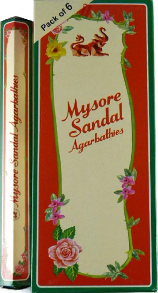 Mysore Sandal Incense 6 Tubes 120 Sticks