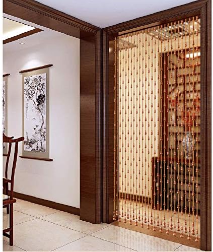 Brown Wood Bead Curtain with 29 Strands - 90cmx198cm