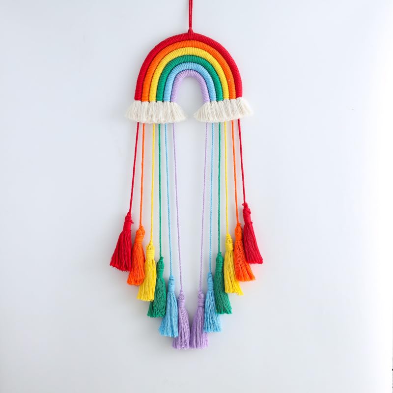 Handmade Woven Dream Catcher with Rainbow Tassel