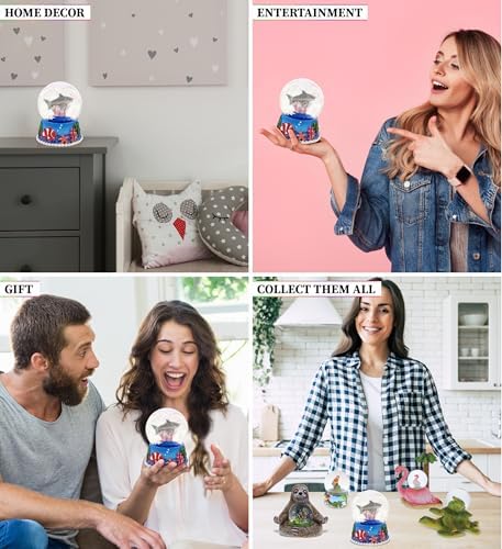 CoTa Global Shark Coral Snow Globe - Pink Glitter Decor 65mm