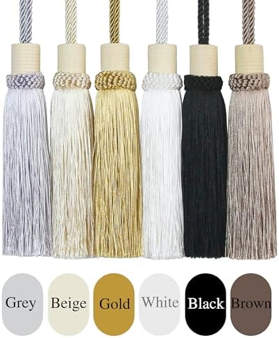 Curtain Tiebacks Rope Modern Holdbacks for Drapes 4 Pack